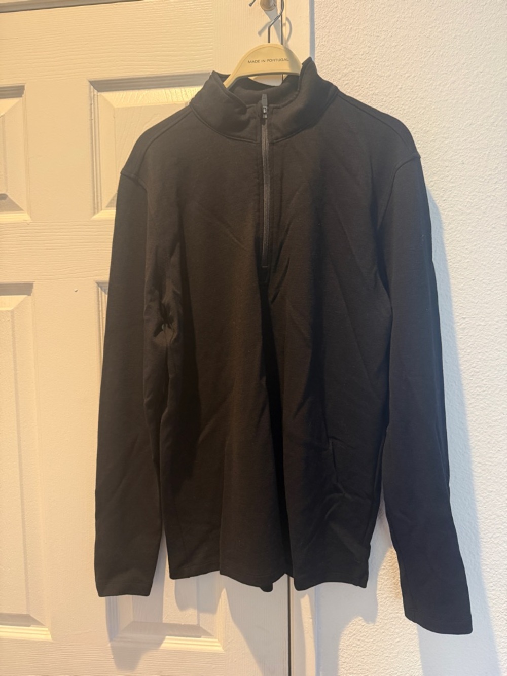 Wool & Prince Black 1/4 Zip-Up Sweater